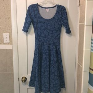 LuLaRoe Blue Bird Patterned Dress